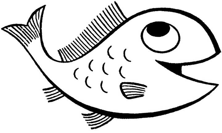 Cartoon Fish Coloring Page for Kids Free Printable Picture