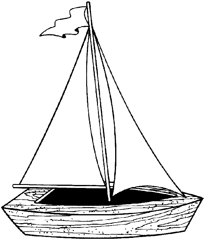 Boat Coloring Page for Kids - Free Printable Picture