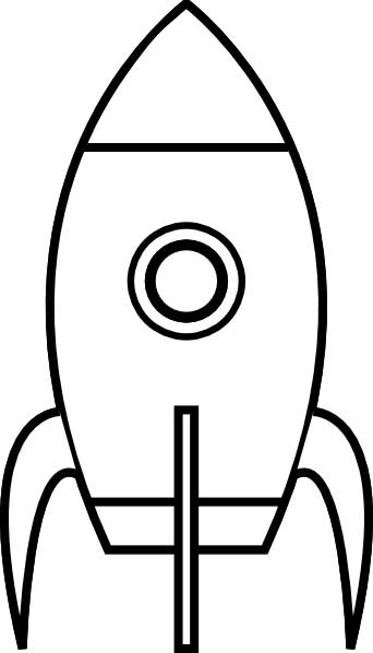Space Rocket Coloring Page for Kids - Free Printable Picture