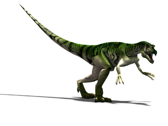 This CGI drawing shows the possible appearance of Baryonyx, a dinosaur from the early Cretaceous Period (around 130 million years ago). Baryonyx featured a number of adaptations which helped it hunt and eat fish, it is one of the few known fish eating dinosaurs. Baryonyx was around 8.5 metres (28 feet) in length and could weigh over 1700 kg (3700 lb).