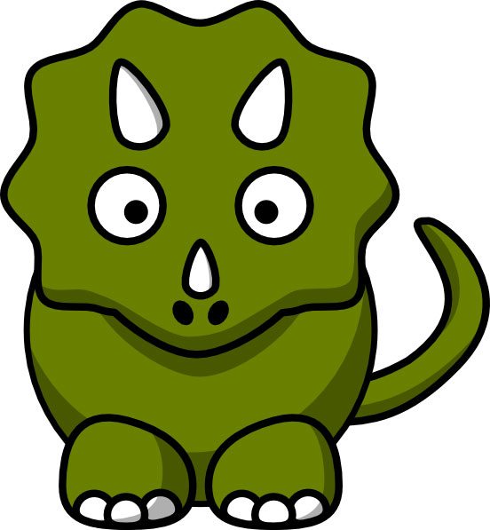 A cute looking Triceratops cartoon picture. Triceratops is a well known dinosaur from the late Cretaceous Period, around 65 million years ago.