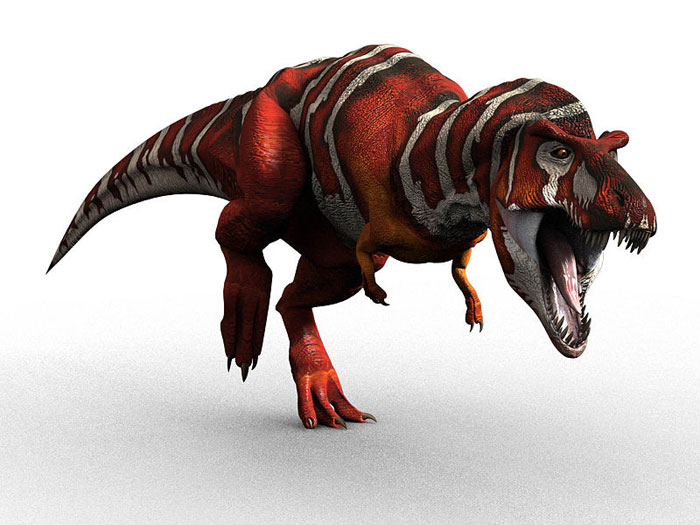 This CGI picture shows a Tyrannosaurus rex charging from left to right while showing off its razor sharp teeth.