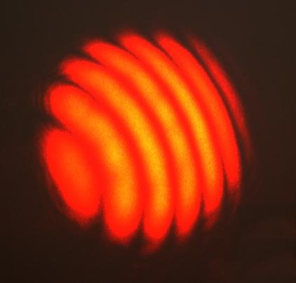This photo shows an interesting image of an interference laser. 
