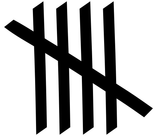 This picture shows five tally marks. Tally marks are used as a form of counting and are useful for writing results without having to erase information.