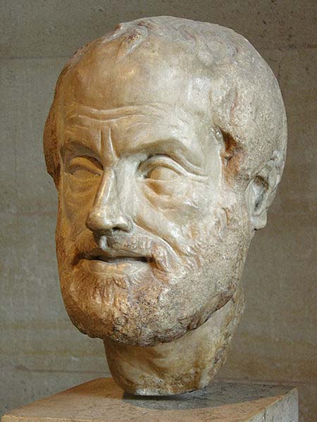 This photo shows a statue of Aristotle, a famous Greek philosopher who contributed many ideas to science.