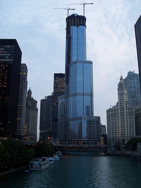 The Trump International Hotel and Tower is one of the tallest buildings in the world. This skyscraper located in Chicago, USA, reaches an impressive height of 423 metres (1389 feet) and features 96 floors. In an interesting side fact, the winner of the original apprentice series was given the job of overseeing the tower’s development which was completed in 2009. This photo shows the tower nearing its completion date.