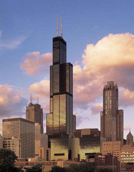 Formerly known as Sears Tower, the Willis Tower was the tallest building in the world when it was completed in 1973. It has since lost that title but at 442 metres tall (1451 feet) in height, it is still an impressively tall building. Located in Chicago, USA, the Willis Tower features 108 floors.