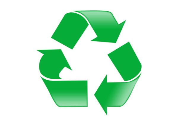 This commonly seen sign shows a well known recycling symbol. In an age when the need to recycle is greater than ever this image is seen in many places all over the world. It features three green arrows which bend backwards forming a free flowing triangle.