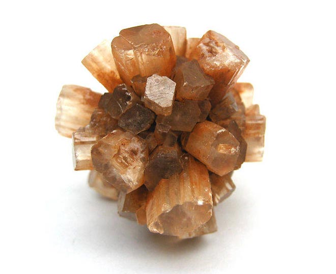 This photo shows aragonite, a carbonate mineral and one of two crystal forms of calcium carbonate.