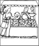 buying vegies coloring page for kids