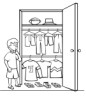 clothes closet coloring page for kids
