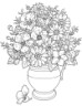 flowers in pot coloring page for kids