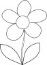 simple flower coloring page for kids