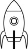 space rocket coloring page for kids