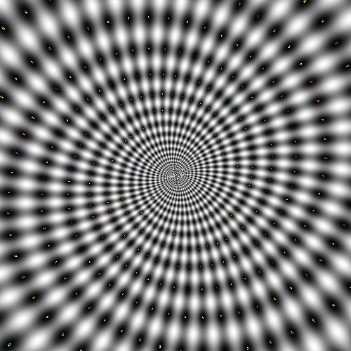 This hypnosis illusion makes the person looking at it feel disoriented, as if they are traveling down a moving spiral to the center of the image. The hypnotic optical illusion appears to be moving when in fact it is staying still. It’s the kind of image that brings thoughts of a hypnotist making their patient sleepy to mind.
