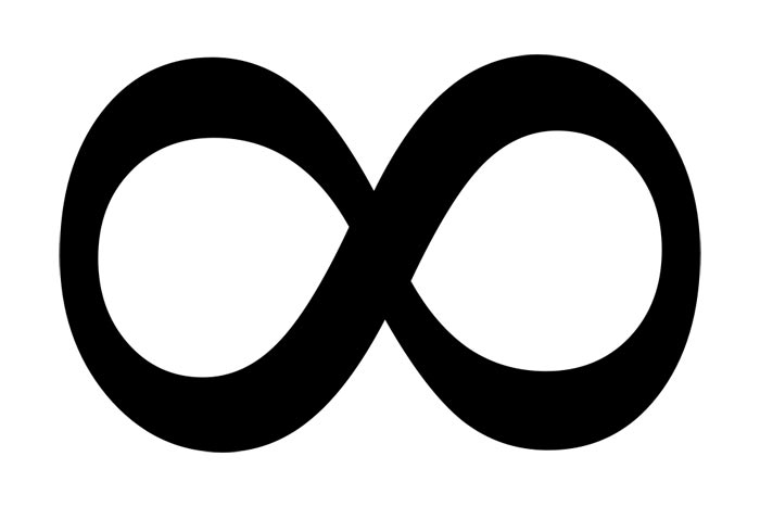 This picture shows the infinity symbol. It is believed to have been introduced by an English mathematician named John Wallis in 1655.