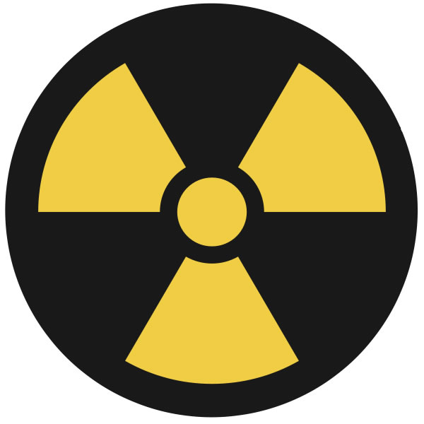This is a well known symbol representing some kind of nuclear activity or material. This nuclear symbol is often seen on warning signs, especially near reactors and dangerous nuclear facilities.