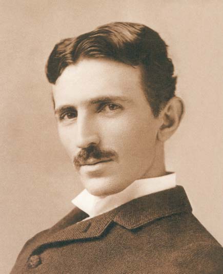 This image is of Nikola Tesla, an important scientist and inventor who made many contributions to the fields of magnetism and electricity, including the Tesla coil.