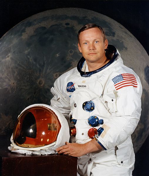 A NASA photo of legendary American astronaut Neil Armstrong, the first person to walk on the moon.