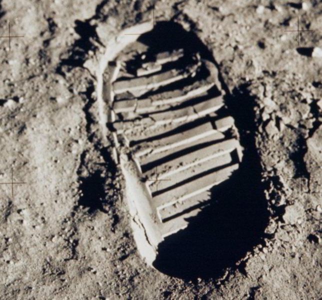This famous NASA photo taken on the moon is of American astronaut Buzz Aldrin's bootprint.