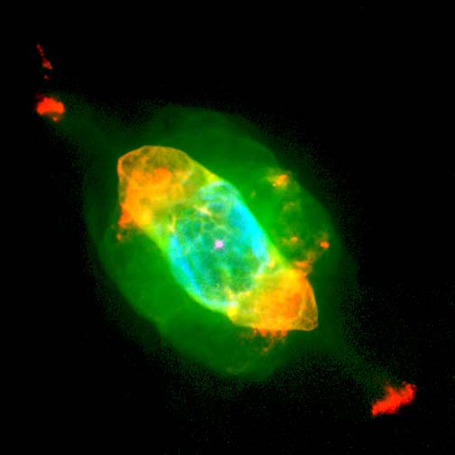 A photo of an amazing planetary nebula taken by the Hubble Space Telescope.