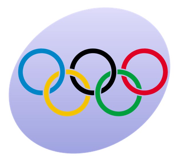 This is an image of the Olympic Rings, the symbol of the winter and summer Olympic Games.