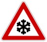 snow warning sign